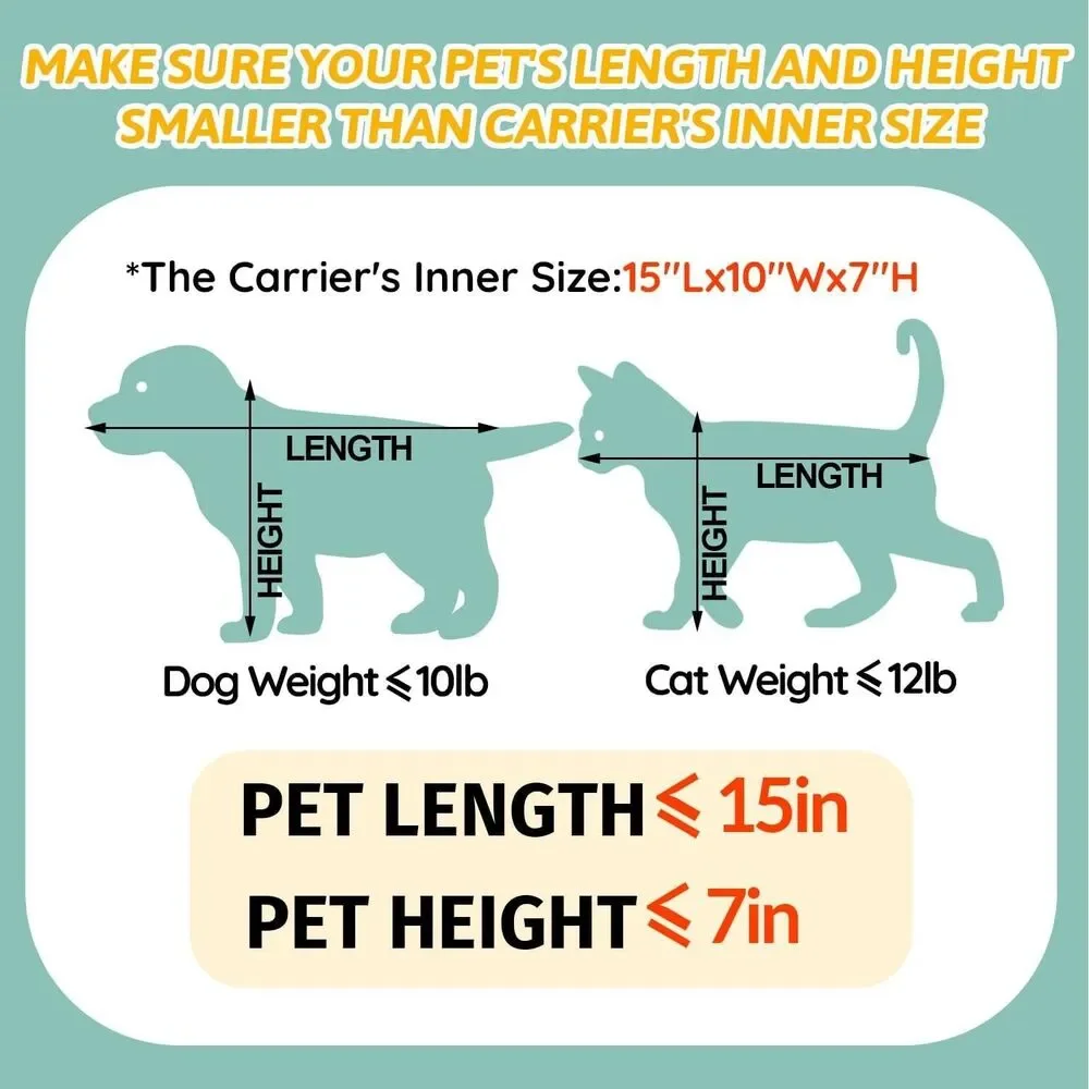 Petskd Pet Carrier 17x12x8.5 JetBlue Allegiant Airline Approved,Pet Travel NEW - Picture 6 of 9